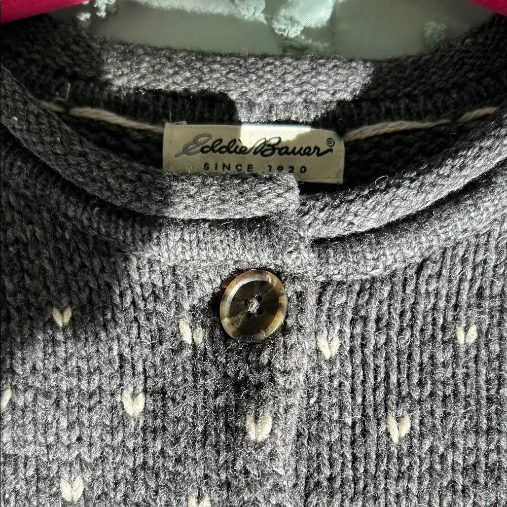 Eddie Bauer Charcoal and Cream Knit Cardigan - Picture 4 of 8